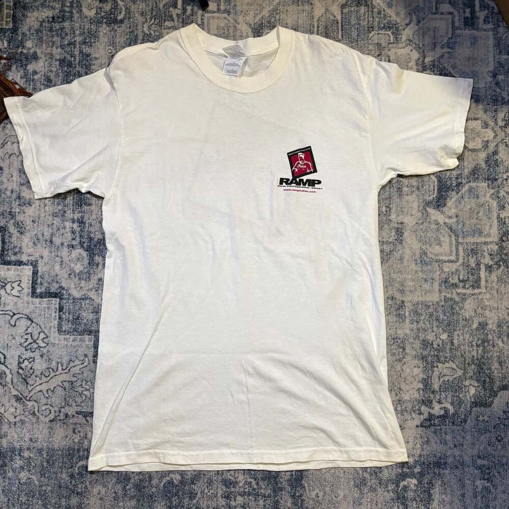 Gildan Indian Motorcycles T-Shirt Size L White Ramp Long Island